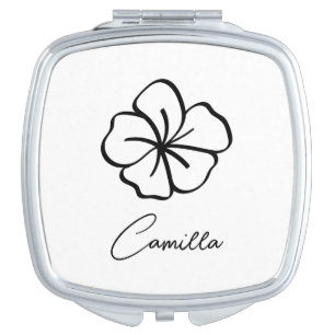 Birth Month Flower Compact Mirror, Personalized Co Mirror