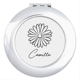 Birth Month Flower Compact Mirror, Personalized Co Mirror