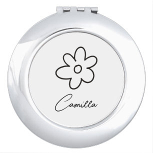 Birth Month Flower Compact Mirror, Personalized Co Mirror