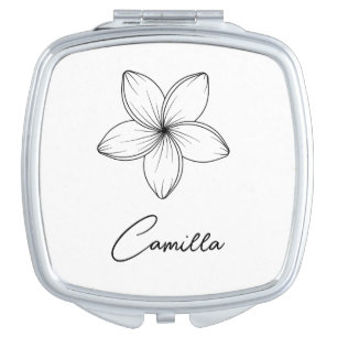 Birth Month Flower Compact Mirror, Personalized Co Mirror