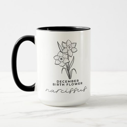 Birth Month Flower December Birthday Monogram Mug