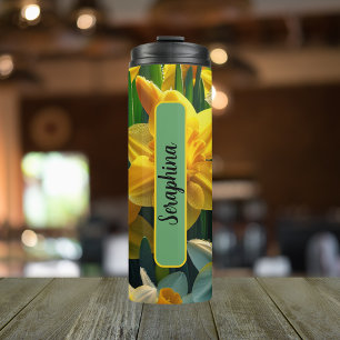 Birth Month Flower December Personalized 16 oz Thermal Tumbler