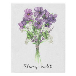 Birth Month Flower Faux Canvas Print