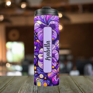 Birth Month Flower February Personalized 16 oz Thermal Tumbler