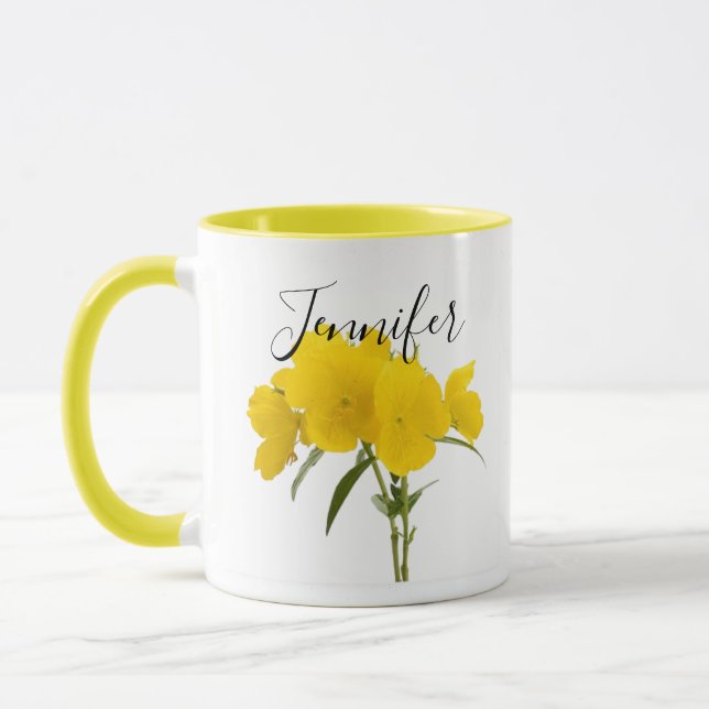 Birth month flower-February personalized Mug (Left)