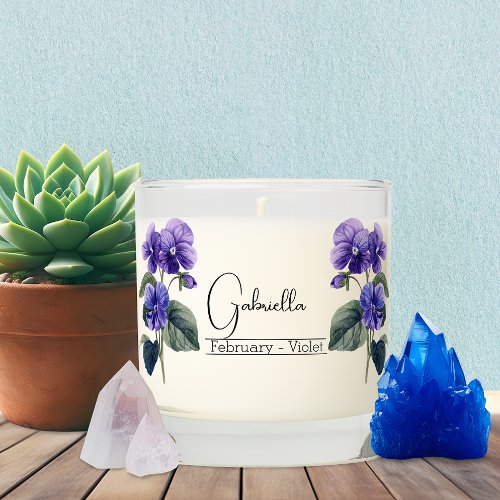 Birth Month Flower February Violet  Scented Candle