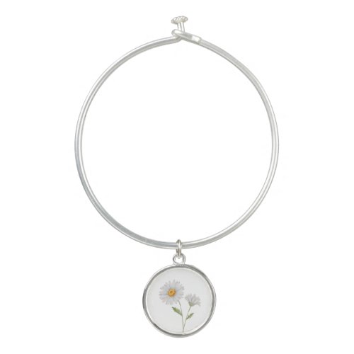 Birth Month Flower Jewelry April Daisy Daisies Bangle Bracelet