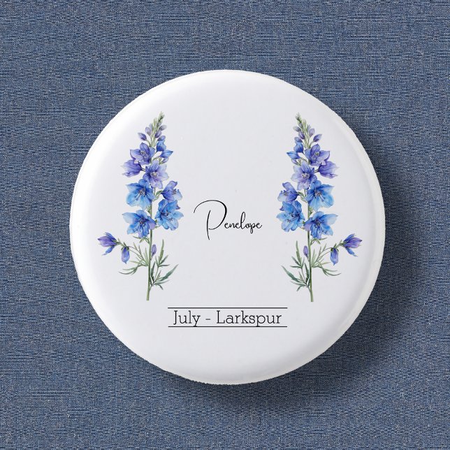 Birth Month Flower July Larkspur Button (Creator Uploaded)