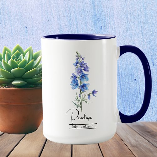 Birth Month Flower July Larkspur Mug