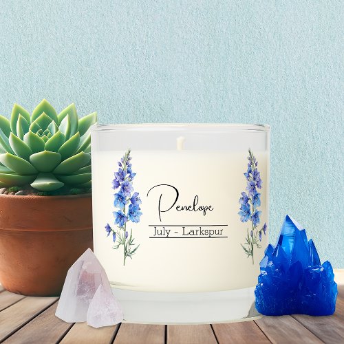 Birth Month Flower July Larkspur Scented Candle