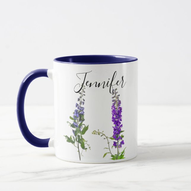 Birth month flower-July  personalized mug (Left)