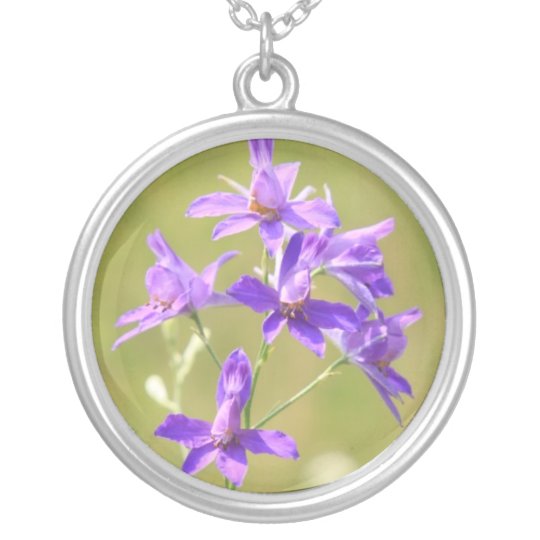 Birth month flower Larkspur necklace | Zazzle.com