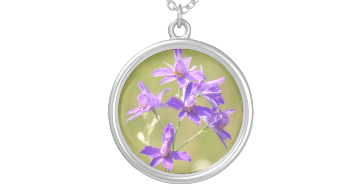 Birth month flower Larkspur necklace | Zazzle