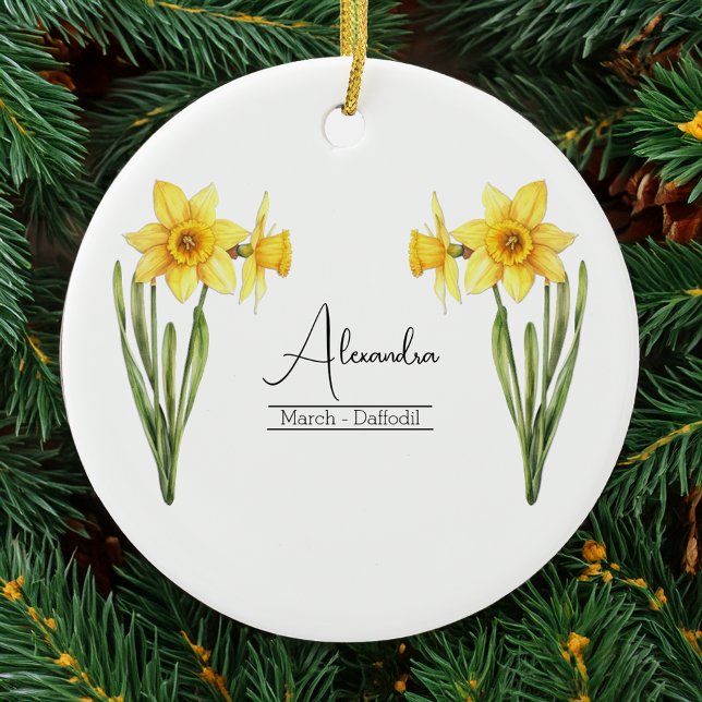 Birth Month Flower March Daffodil  Ceramic Ornament (Creator Uploaded)