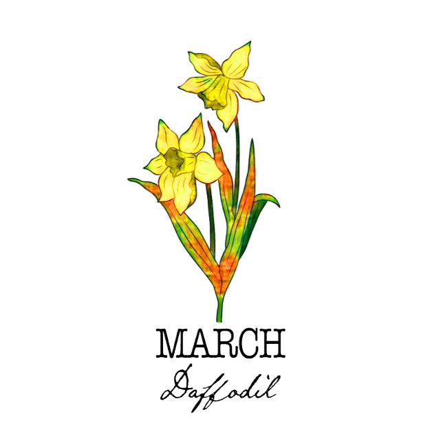Birth Month Flower March Daffodil Throw Pillow (Creator Uploaded)
