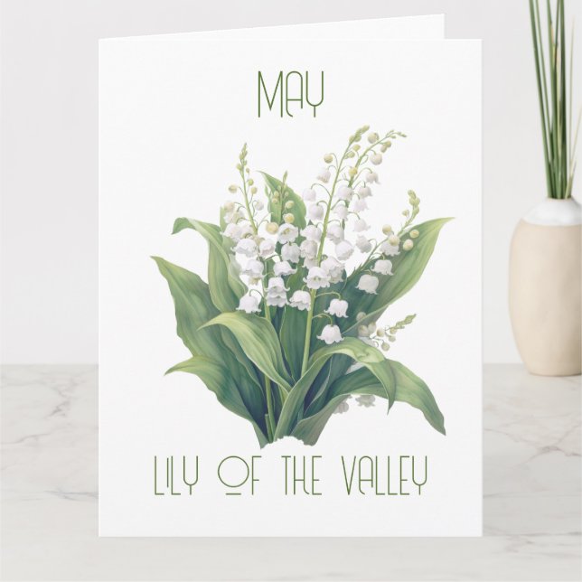 Birth Month Flower May Lily Birthday Card (Front)