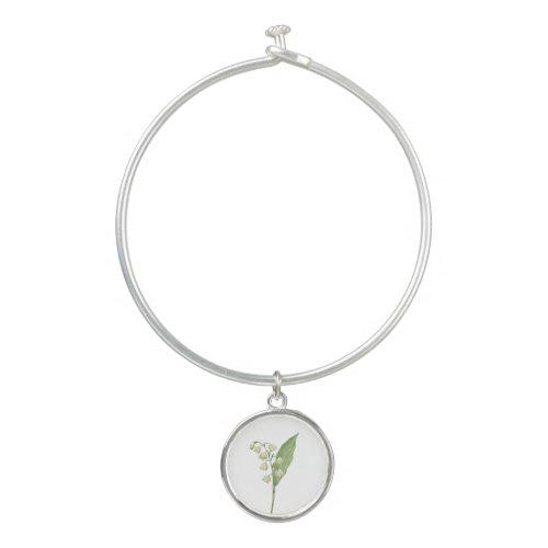Birth Month Flower May Lily of the Valley Bangle Bracelet