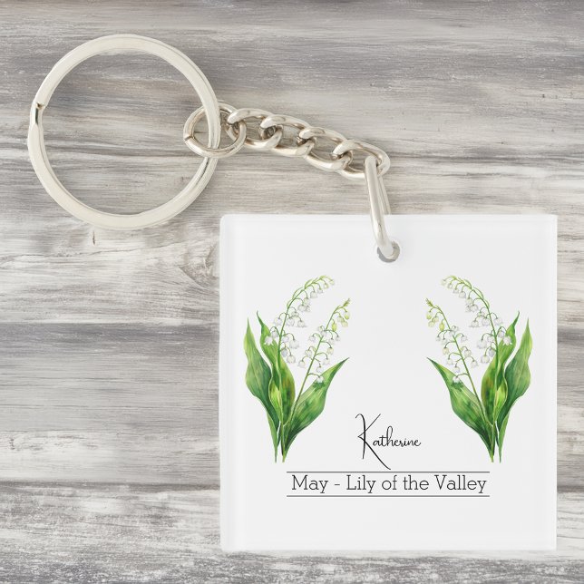 Birth Month Flower May Lily of the Valley Keychain (Creator Uploaded)