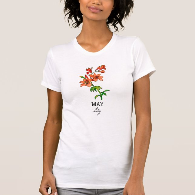 Birth Month Flower May Lily T-Shirt (Front)