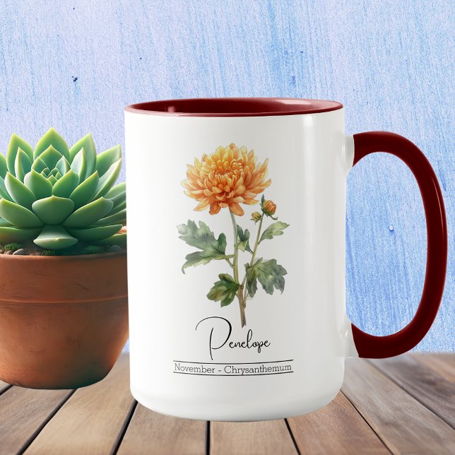 Birth Month Flower November Chrysanthemum Mug (Creator Uploaded)
