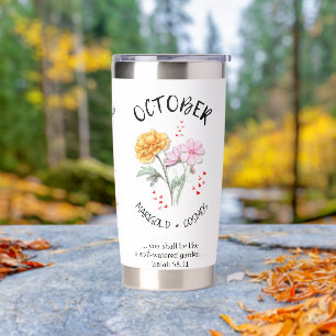 Birth Month Flower OCTOBER Christian Insulated Tumbler
