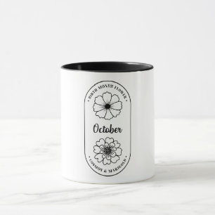 Birth Month Flower October Cosmos Marigold Mug