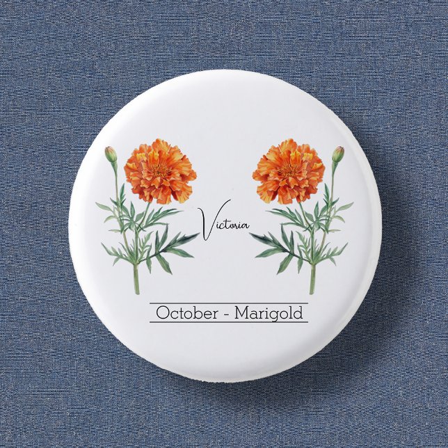 Birth Month Flower October Marigold Button (Creator Uploaded)