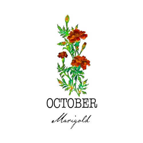 Birth Month Flower October Marigold Throw Pillow