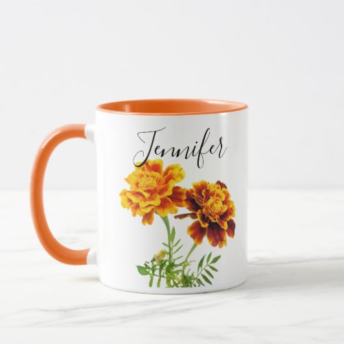 Birth month flower_October  personalized mug