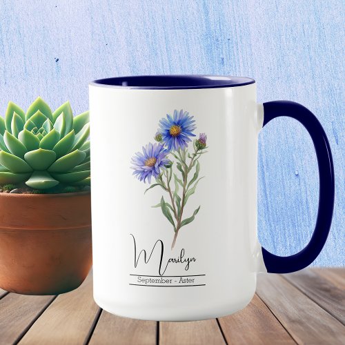 Birth Month Flower September Aster Mug