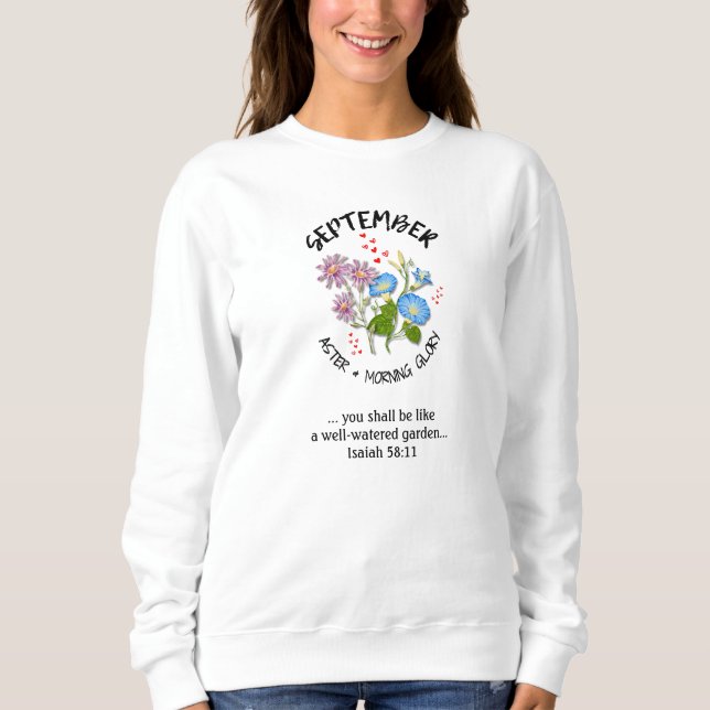 Birth Month Flower SEPTEMBER Christian Sweatshirt (Front)