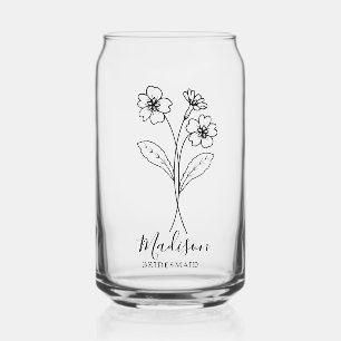  Birth Month Flowers February Primrose Bridesmaid  Can Glass