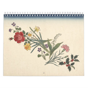 Birth Month Flowers Japanese Woodblock Art Calendar