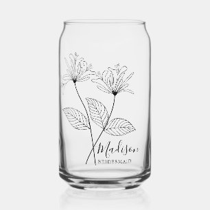  Birth Month Flowers June Honeysuckle Bridesmaid Can Glass
