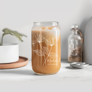  Birth Month Flowers June Honeysuckle Bridesmaid Can Glass