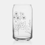 Birth Month Flowers May Hawthorn Bridesmaid Gifts Can Glass<br><div class="desc">Celebrate your bridesmaids with our Modern Birth Month Flowers Floral Botanical Wildflowers Can Glass – a unique blend of contemporary style and personalized charm. Adorned with birth flowers in a modern design, this versatile glass makes a thoughtful bridesmaid gift, wedding party favor, or birthday surprise for her. Durable and stylish,...</div>