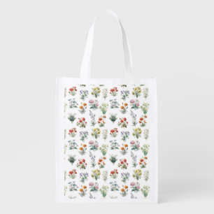 Birth Month Flowers Reusable Grocery Bag