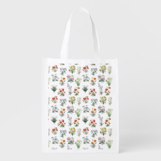 Birth Month Flowers Reusable Grocery Bag