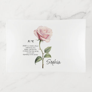 Birth Month June Flower Personalized, Trinket Tray