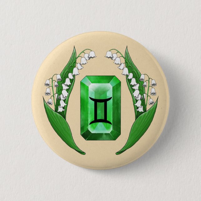 Birth Month May Gemini Button (Front)