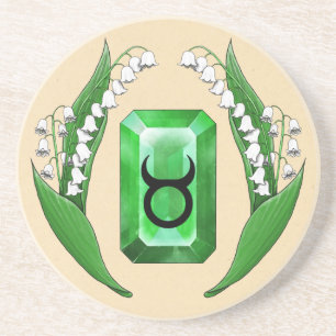 Birth Month May Taurus Sandstone Coaster