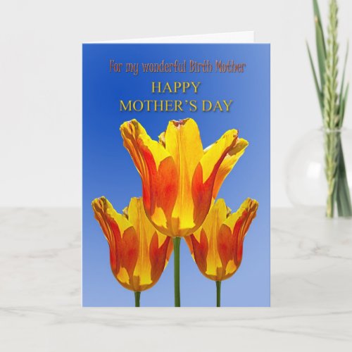 Birth mothers day card tulips full of sun card