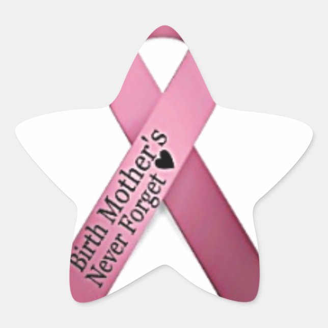 Birth Mother's Day Star Ribbon Sticker (Front)