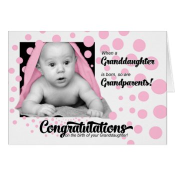 Birth Of A Granddaughter In Pink Polka Dots by SalonOfArt at Zazzle