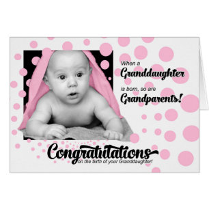 Birth of a Granddaughter in Pink Polka Dots Cards