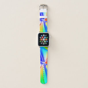 Birth of a Rainbow Multicolored Tie Dye Flower Apple Watch Band