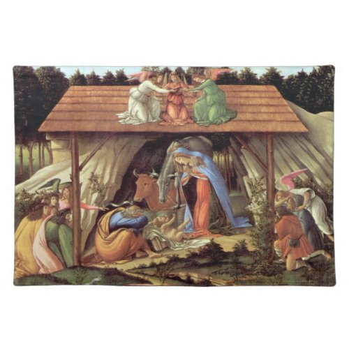 Birth of Christ by Botticelli Christmas Nativity Cloth Placemat