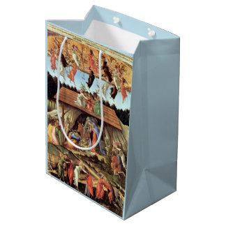 Birth of Christ, Mystical Nativity by Botticelli Medium Gift Bag