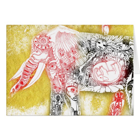 birth of elephant cards (Front Horizontal)