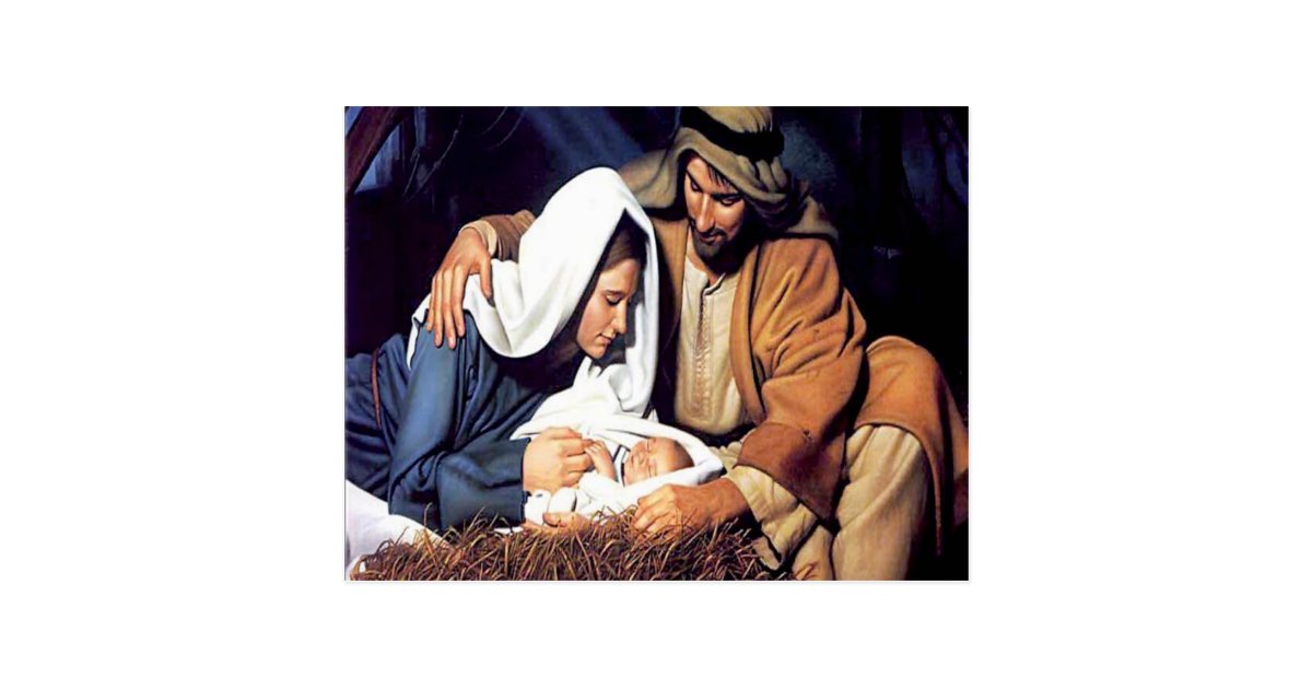 Birth of Jesus Christmas Postcard | Zazzle